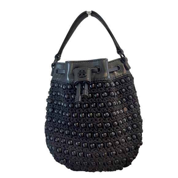 Tory Burch Handbags - Tory Burch Willa Beaded Crochet Mini Bucket Bag